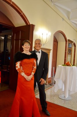 Tanzlehrer Monica und Jürg Klaeger vor der Eröffnung des Herbstball.